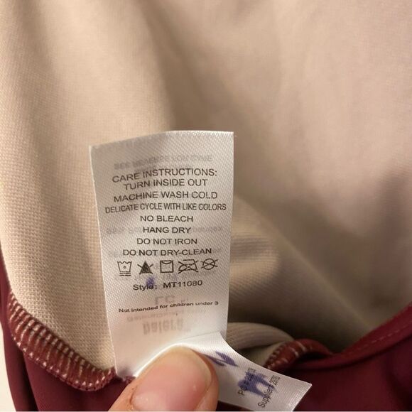 WEISSMAN Elite Dance Costume Burgundy red romper leotard jumper shirt MT11080 LC - Picture 5 of 9